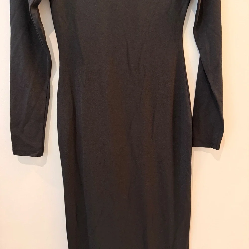 Quince Jersey Long Sleeve Maxi Dress Date Resort Vacation Trip True Black XS NWT